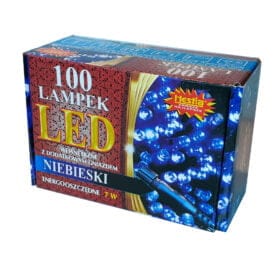 100 lampek wewnętrzne z dodatkowym gniazdem niebieski led