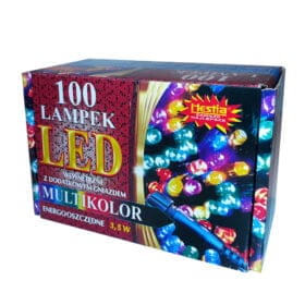 100 lampek wewnętrzne z dodatkowym gniazdem multikolor led