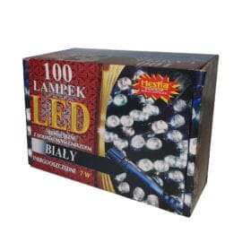 100 lampek wewnętrzne z dodatkowym gniazdem led białe