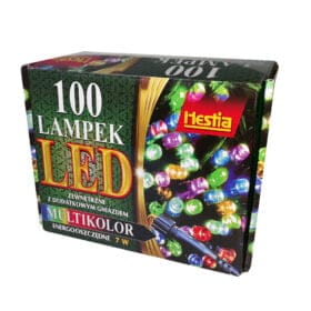 100 lampek zewnętrzne led multikolor z dodatkowym gniazdem