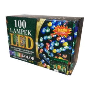100 lampek kurtyna świetlna led multikolor dodatkowe gniazdo