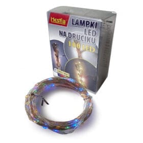 Lampki choinkowe led na druciku 100 sztuk na baterie
