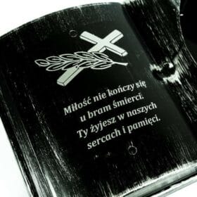 Księga Nagrobna z Podpórką MIŁOŚĆ czarno-srebrny - 5 sztuk