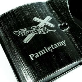 Księga Nagrobna z Podpórką PAMIĘTAMY czarno-srebrny - 5 sztuk